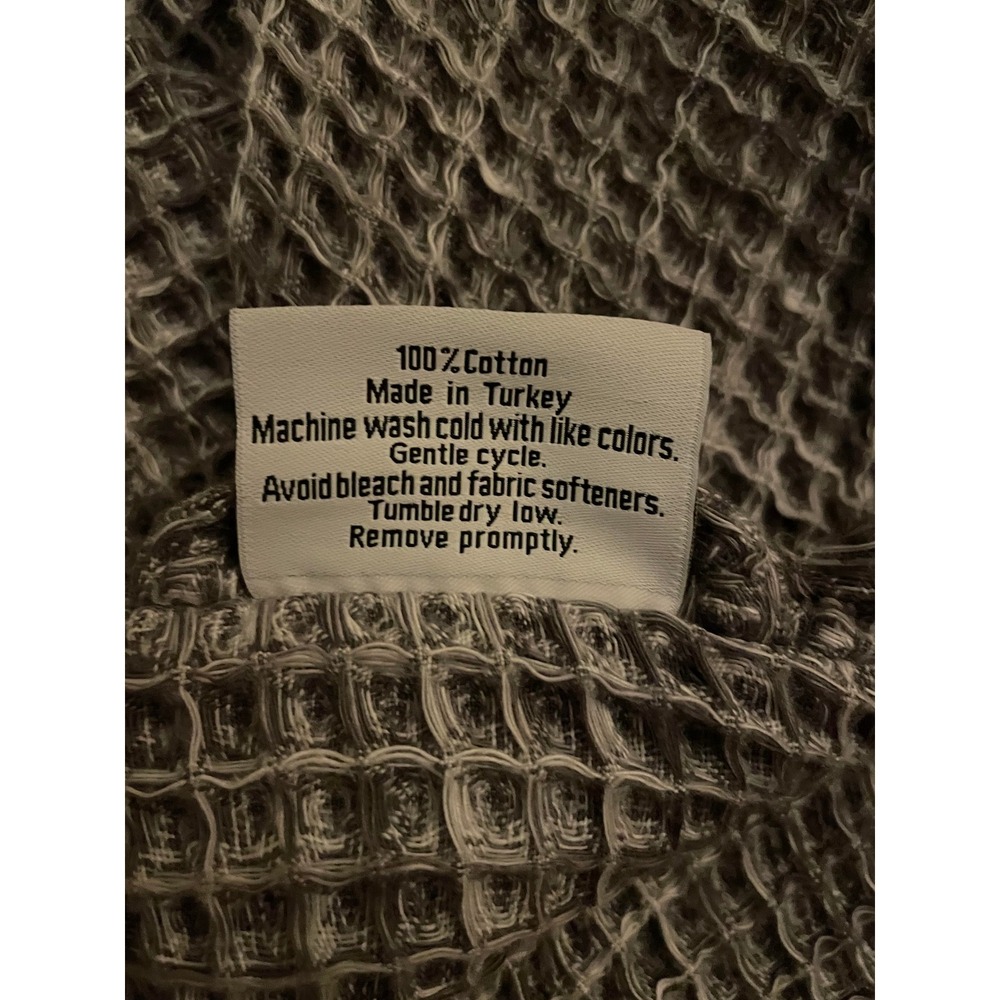 Parachute Waffle Robe Size Medium Gray Pockets 100% Cotton Loungewear Cozy - Picture 9 of 9